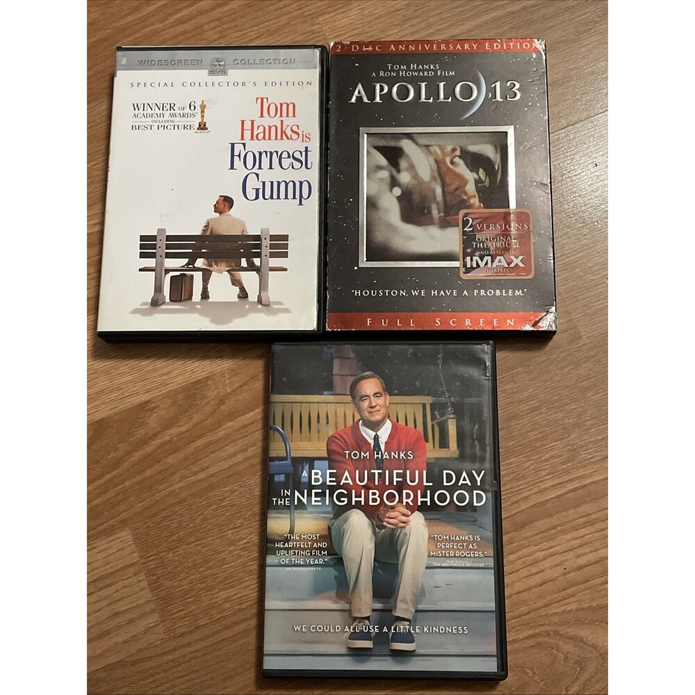 Tom Hanks Movie DVD Lot of 3 Forrest Gump Apollo 13 Beautiful Day In The